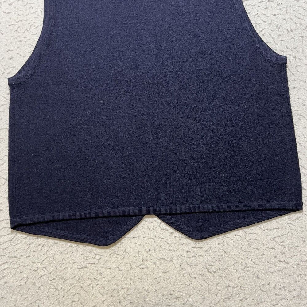 Vintage Koret Women's Large Pure Wool Cardigan Sweater Vest Embroidery V-Neck - Picture 10 of 10